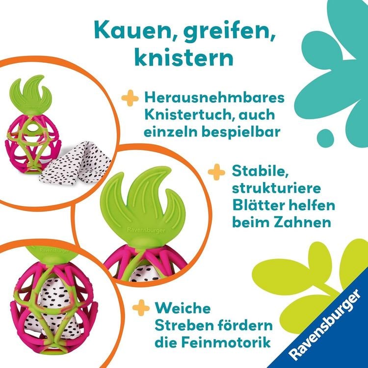 Produktbild: Play+ Sensorik-Greifling: Drachenfrucht - ab 0 Monate