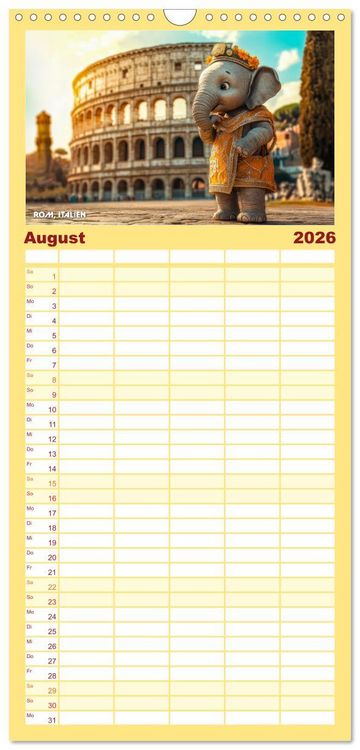 Produktbild: Familienplaner 2026 - Die Mikrofanten auf Europareise mit 5 Spalten (Wandkalender, 21 x 45 cm) CALVENDO