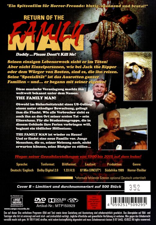 Produktbild: Die R&uuml;ckkehr des Family Man - Cover B - Limited Horror Classics auf 500 St&uuml;ck - uncut