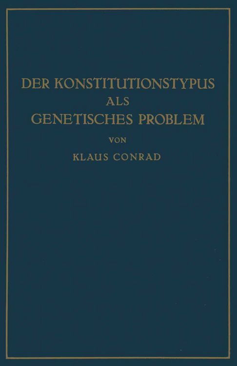 Produktbild: Der Konstitutionstypus als genetisches Problem