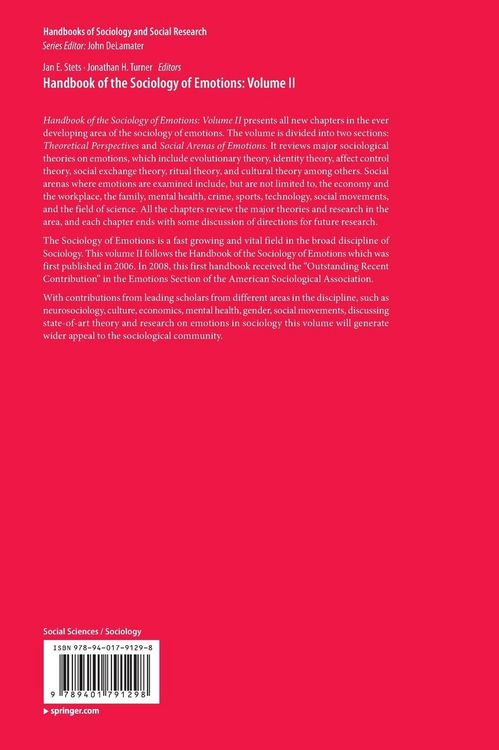 Produktbild: Handbook of the Sociology of Emotions: Volume II