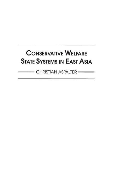 Produktbild: Conservative Welfare State Systems in East Asia