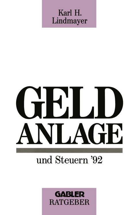 Produktbild: Geldanlage und Steuern &rsquo;92