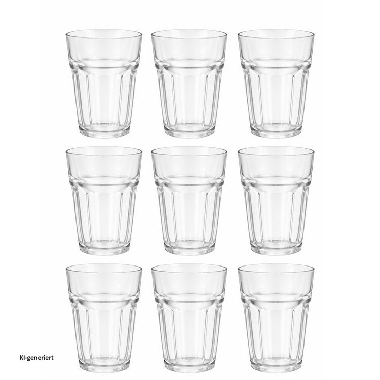 Produktbild: neuetischkultur 9 Trinkgl&auml;ser 250 ml Wassergl&auml;ser Glas sp&uuml;lmaschinengeeignet