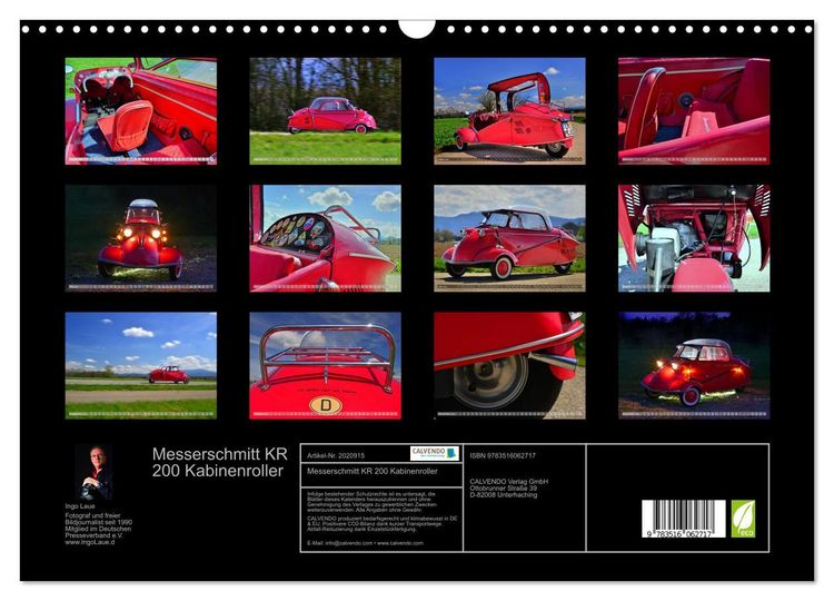 Produktbild: Messerschmitt KR 200 Kabinenroller (Wandkalender 2026 DIN A3 quer), CALVENDO Monatskalender