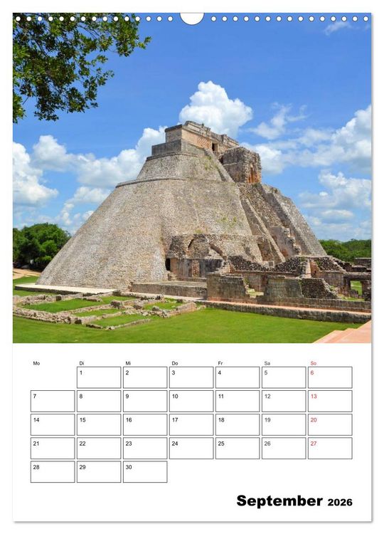 Produktbild: Das mystische Land der Maya. Mexiko-Yucatan (Wandkalender 2026 DIN A3 hoch), CALVENDO Monatskalender