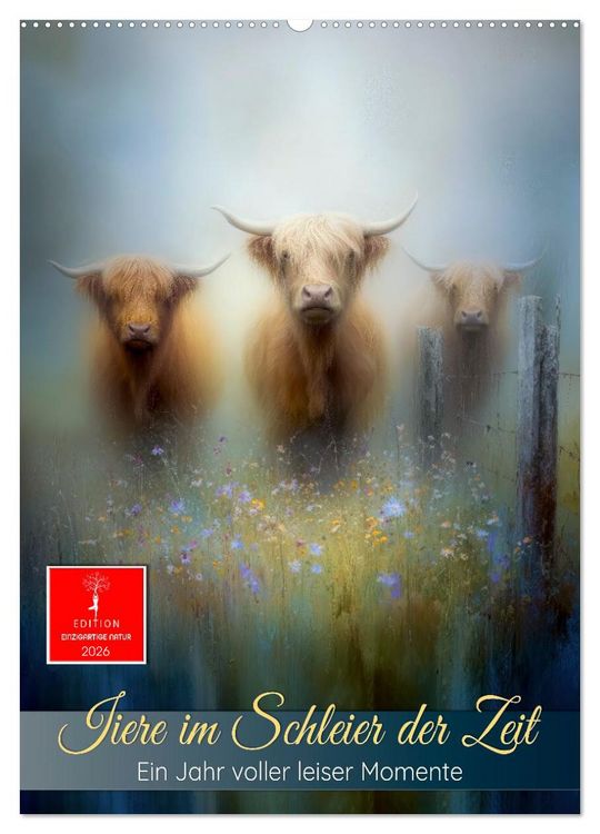 Produktbild: Tiere im Schleier der Zeit (Wandkalender 2026 DIN A2 hoch), CALVENDO Monatskalender