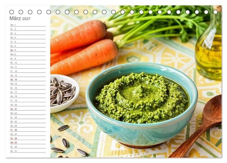 Produktbild: Zero Waste Pesto - 12 Monate, 12 Reste, unendlich Geschmack (Tischkalender 2027 DIN A5 quer), CALVENDO Monatskalender