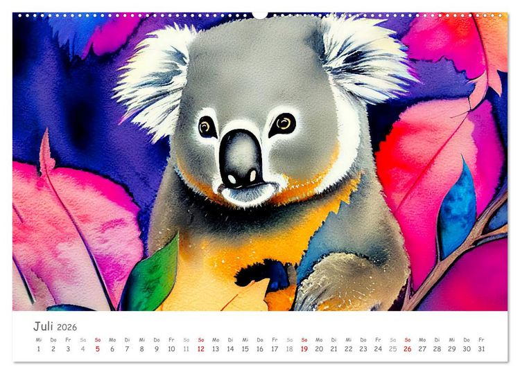 Produktbild: Der Koala 2026. Aschgrauer Beutelb&auml;r (Wandkalender 2026 DIN A2 quer), CALVENDO Monatskalender