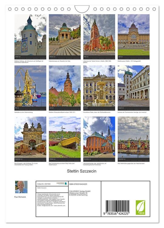 Produktbild: Stettin Szczecin (Wandkalender 2026 DIN A4 hoch), CALVENDO Monatskalender