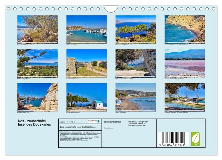 Produktbild: Kos - zauberhafte Insel des Dodekanes (Wandkalender 2026 DIN A4 quer), CALVENDO Monatskalender