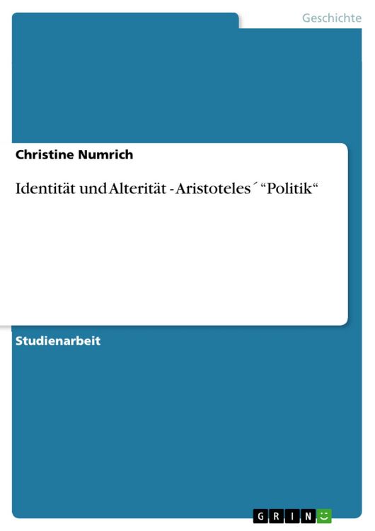 Produktbild: Identit&auml;t und Alterit&auml;t - Aristoteles&acute; "Politik"