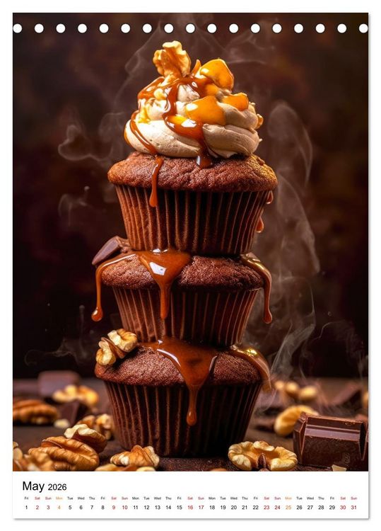 Produktbild: Yummy Cupcakes (Desk Calendar 2026 DIN A5 portrait), CALVENDO 12 Month DeskCalendar