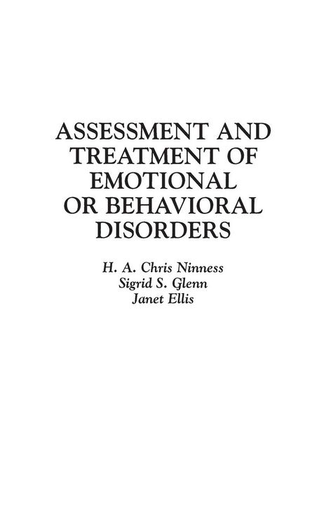 Produktbild: Assessment and Treatment of Emotional or Behavioral Disorders
