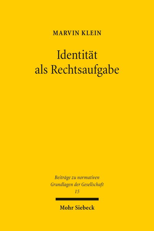 Produktbild: Identit&auml;t als Rechtsaufgabe
