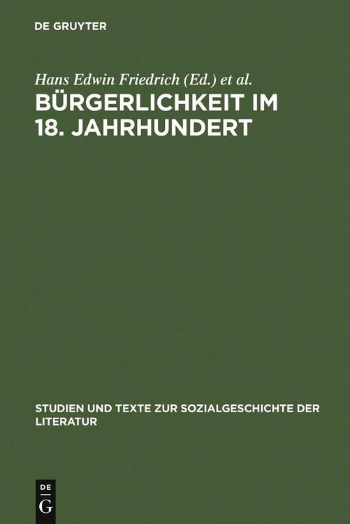 Produktbild: B&uuml;rgerlichkeit im 18. Jahrhundert