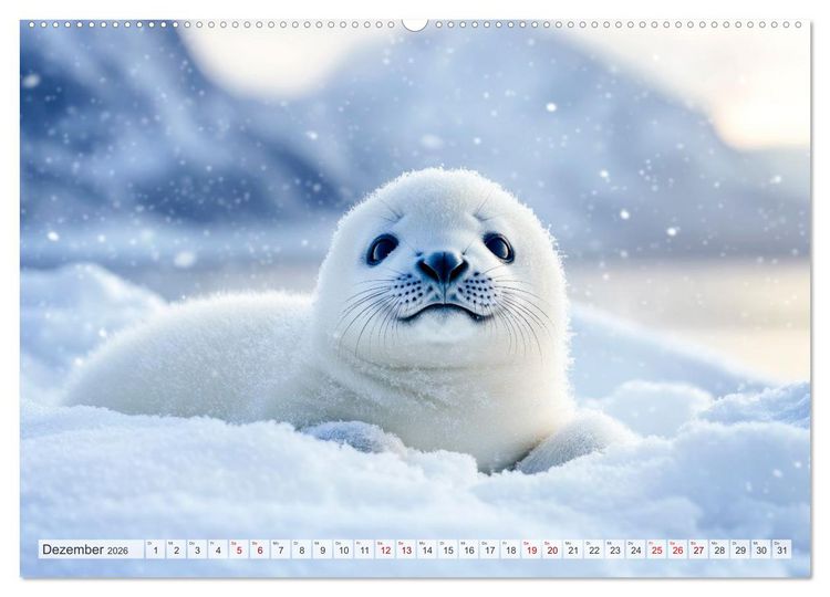 Produktbild: ARKTISCHE TIERE Im Reich der K&auml;lte (Wandkalender 2026 DIN A2 quer), CALVENDO Monatskalender