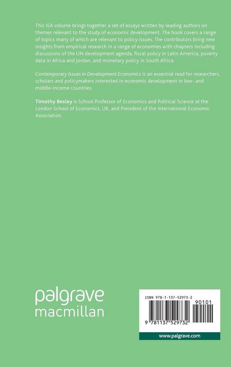 Produktbild: Contemporary Issues in Development Economics