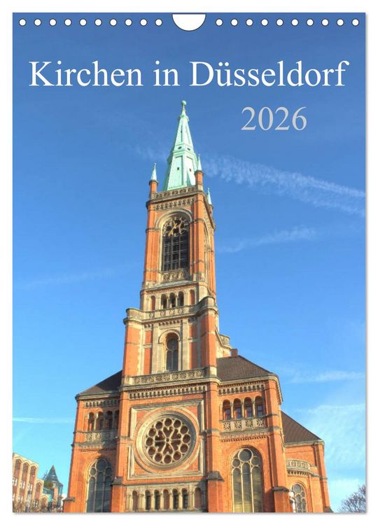 Produktbild: Kirchen in D&uuml;sseldorf (Wandkalender 2026 DIN A4 hoch), CALVENDO Monatskalender
