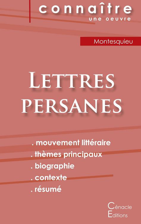 Produktbild: Fiche de lecture Lettres persanes de Montesquieu (analyse litt&eacute;raire de r&eacute;f&eacute;rence et r&eacute;sum&eacute; complet)