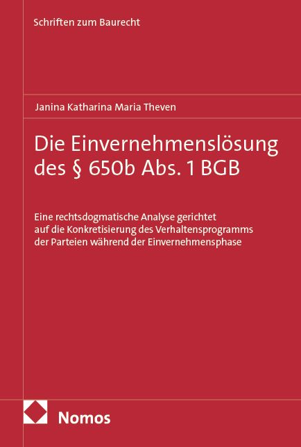 Produktbild: Die Einvernehmensl&ouml;sung des &sect; 650b Abs. 1 BGB