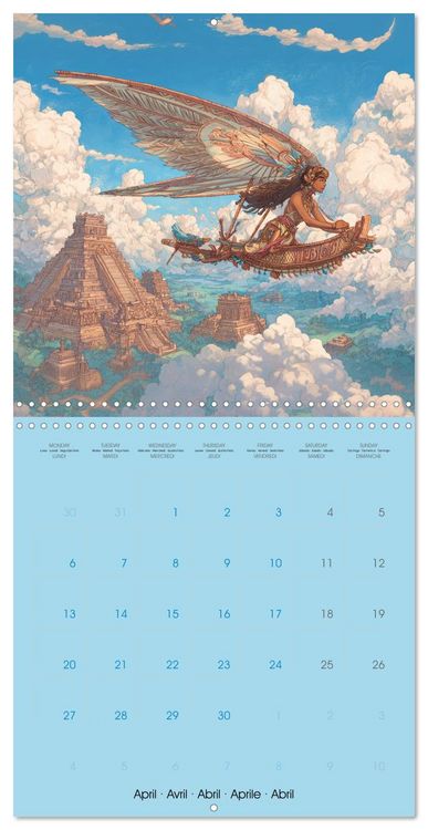 Produktbild: Flying through ancient history with AI (Wall Calendar 2026 12 &times; 12 Inch) CALVENDO 12 Month Wall Calendar