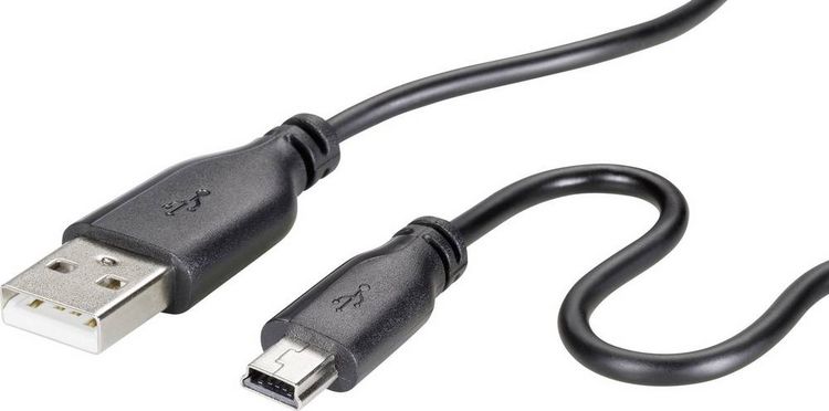 Produktbild: Renkforce USB-Kabel USB 2.0 USB-A Stecker, USB-Mini-B Stecker 1.00 m Schwarz SuperSoft-Ummantelung RF-4080792