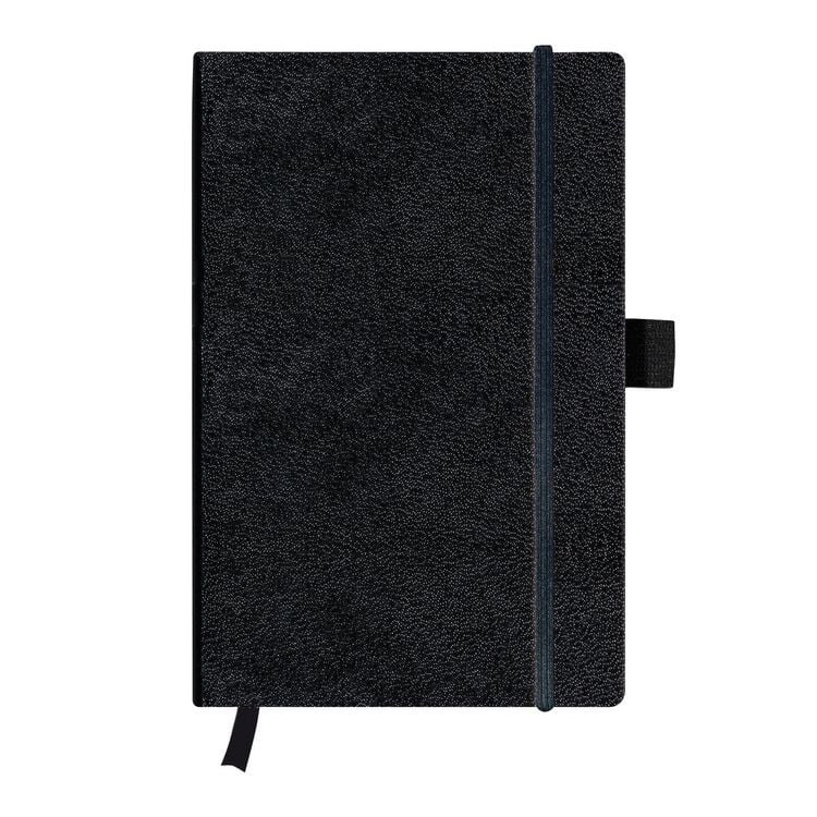 Produktbild: Herlitz Notizbuch Classic A4 96 Blatt kariert schwarz mit Leseband und Falttasche my.book