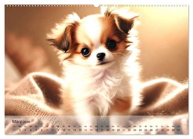 Produktbild: Chihuahua-Welpen &ndash; Kleine Wunder (hochwertiger Premium Wandkalender 2026 DIN A2 quer), Kunstdruck in Hochglanz