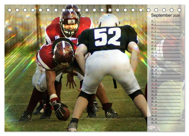 Produktbild: HEROES - American Football (Tischkalender 2026 DIN A5 quer), CALVENDO Monatskalender