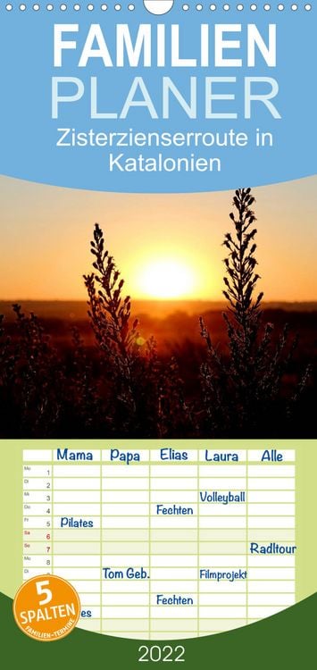 Produktbild: Familienplaner Zisterzienserroute in Katalonien (Wandkalender 2022 , 21 cm x 45 cm, hoch)