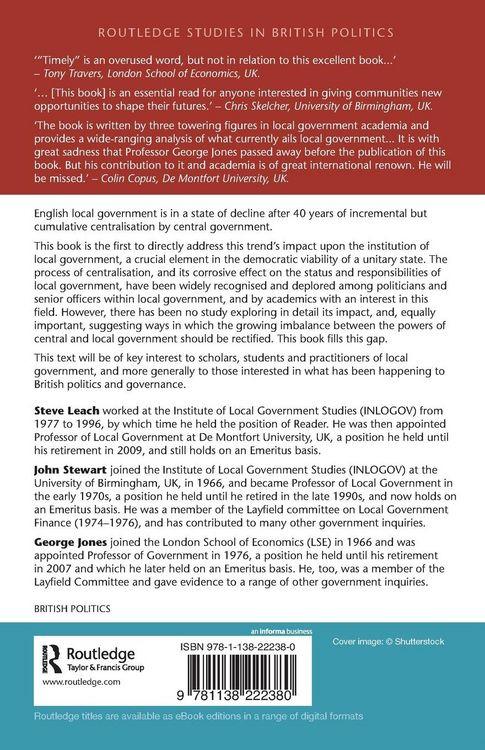 Produktbild: Centralisation, Devolution and the Future of Local Government in England