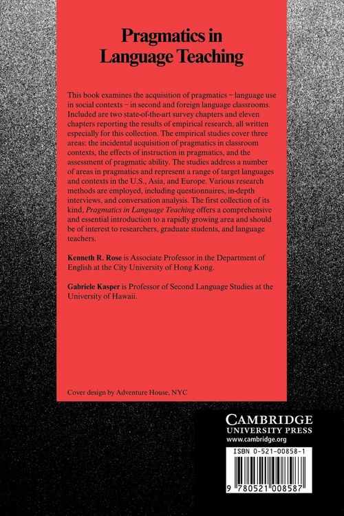 Produktbild: Pragmatics in Language Teaching