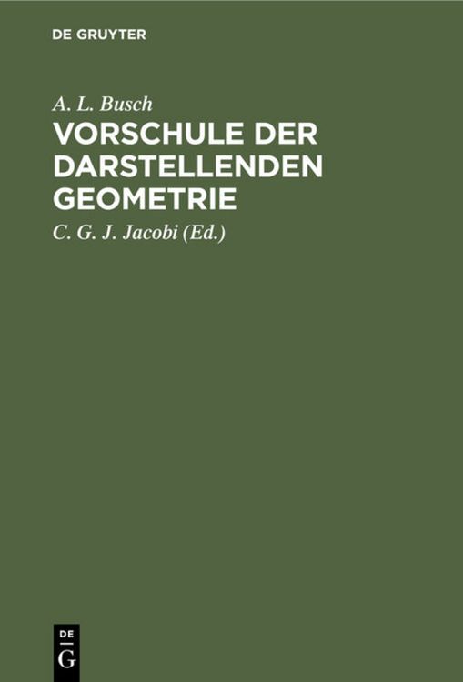 Produktbild: Vorschule der darstellenden Geometrie