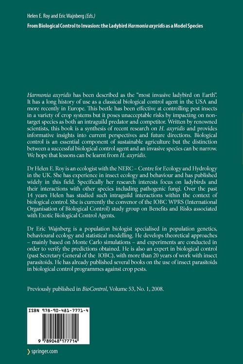 Produktbild: From Biological Control to Invasion: the Ladybird Harmonia axyridis as a Model Species