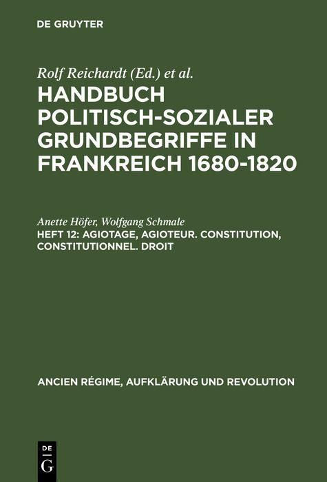 Produktbild: Agiotage, agioteur. Constitution, constitutionnel. Droit