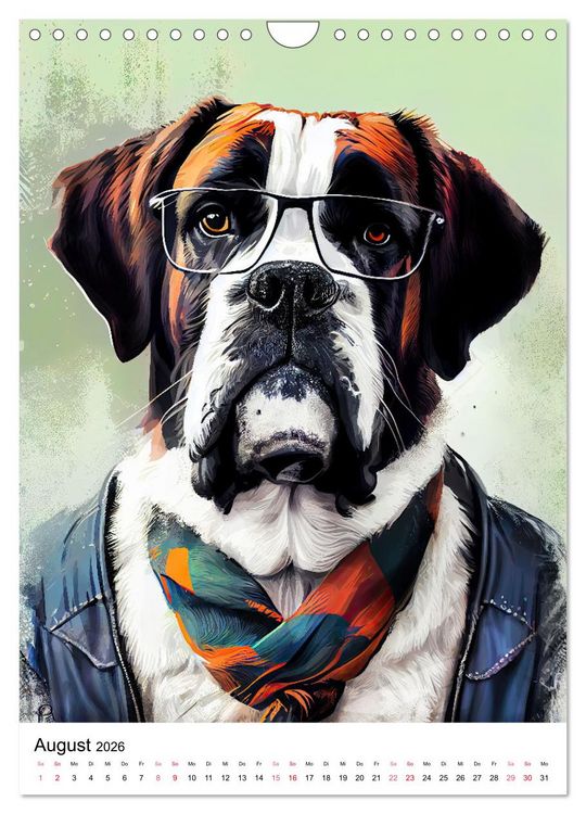 Produktbild: Hunde im Hipster Stil (Wandkalender 2026 DIN A4 hoch), CALVENDO Monatskalender