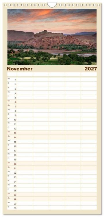Produktbild: Familienplaner 2027 - M&auml;rchenhaftes Marokko mit 5 Spalten (Wandkalender, 21 x 45 cm) CALVENDO