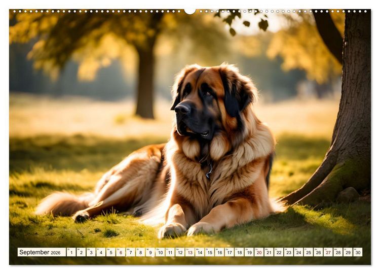 Produktbild: Leonberger - der zahme L&ouml;we (hochwertiger Premium Wandkalender 2026 DIN A2 quer), Kunstdruck in Hochglanz