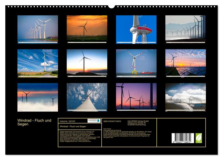 Produktbild: Windrad - Fluch und Segen (hochwertiger Premium Wandkalender 2026 DIN A2 quer), Kunstdruck in Hochglanz