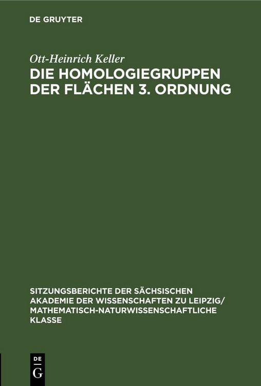 Produktbild: Die Homologiegruppen der Fl&auml;chen 3. Ordnung