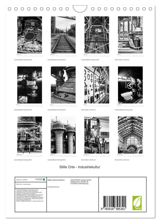 Produktbild: Stille Orte - Industriekultur (Wandkalender 2026 DIN A4 hoch), CALVENDO Monatskalender