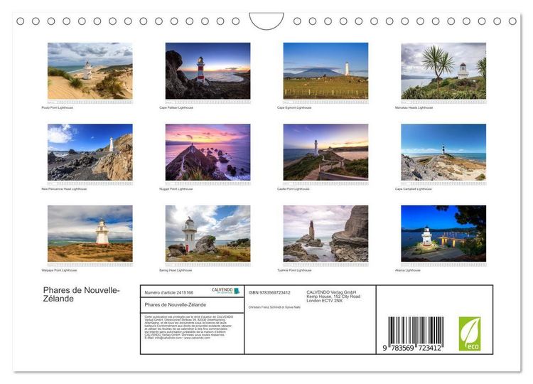 Produktbild: Phares de Nouvelle-Z&eacute;lande (Calendrier mural 2027 DIN A4 vertical), CALVENDO calendrier mensuel