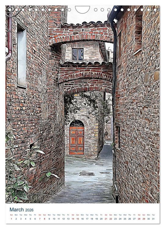 Produktbild: Umbrian Archways (Wall Calendar 2026 DIN A4 portrait), CALVENDO 12 Month Wall Calendar