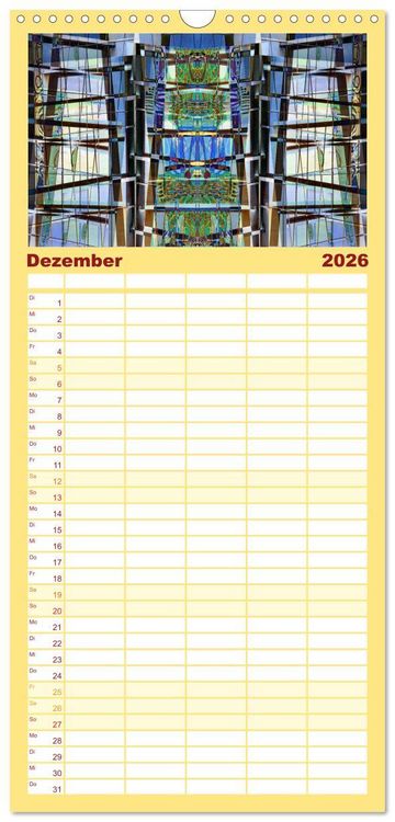 Produktbild: Familienplaner 2026 - Abstrakt mit 5 Spalten (Wandkalender, 21 x 45 cm) CALVENDO