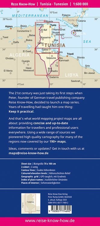 Produktbild: Reise Know-How Landkarte Tunesien / Tunisia (1:600.000)