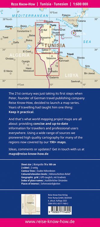 Produktbild: Reise Know-How Landkarte Tunesien / Tunisia (1:600.000)