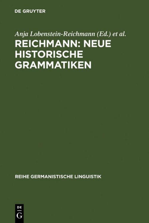 Produktbild: REICHMANN: NEUE HISTORISCHE GRAMMATIKEN