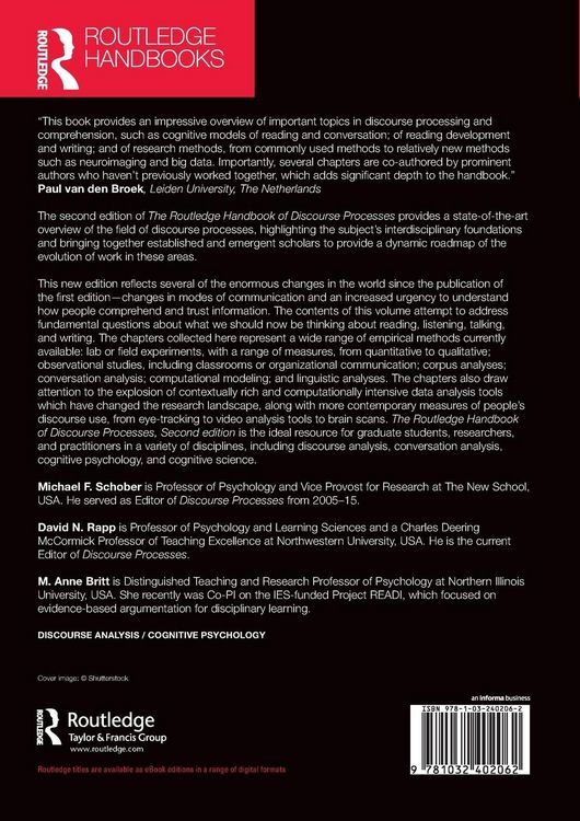 Produktbild: The Routledge Handbook of Discourse Processes