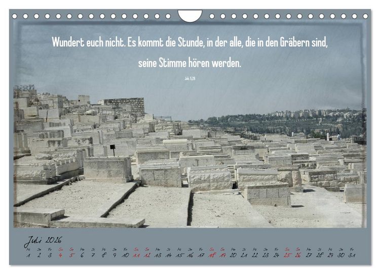 Produktbild: Mit der Bibel in der Hand durch das Heilige Land - Jerusalem (Wandkalender 2026 DIN A4 quer), CALVENDO Monatskalender